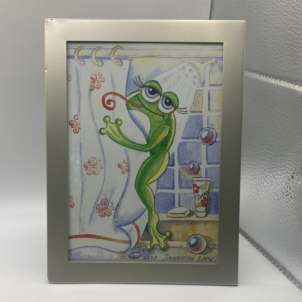 Sexy Frogetta print  in Silver Frame ( watercolor)